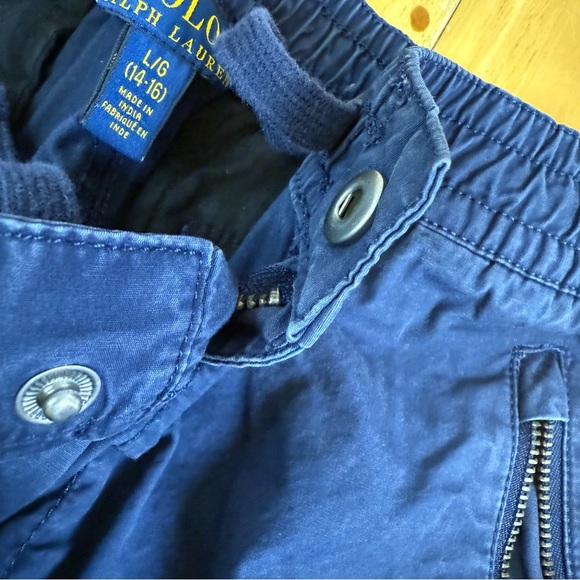Polo Ralph Lauren Cotton Poplin Jogger Pant Boys X-14/16 Blue Elastic Waist - Picture 9 of 11